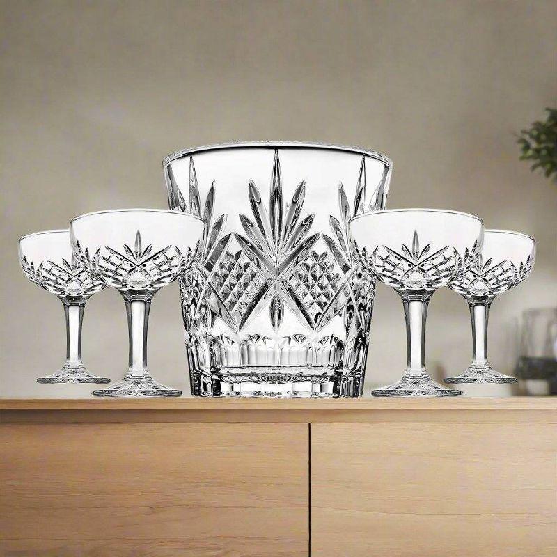 Dublin Crystal Ice Bucket and Champagne Coupe Set