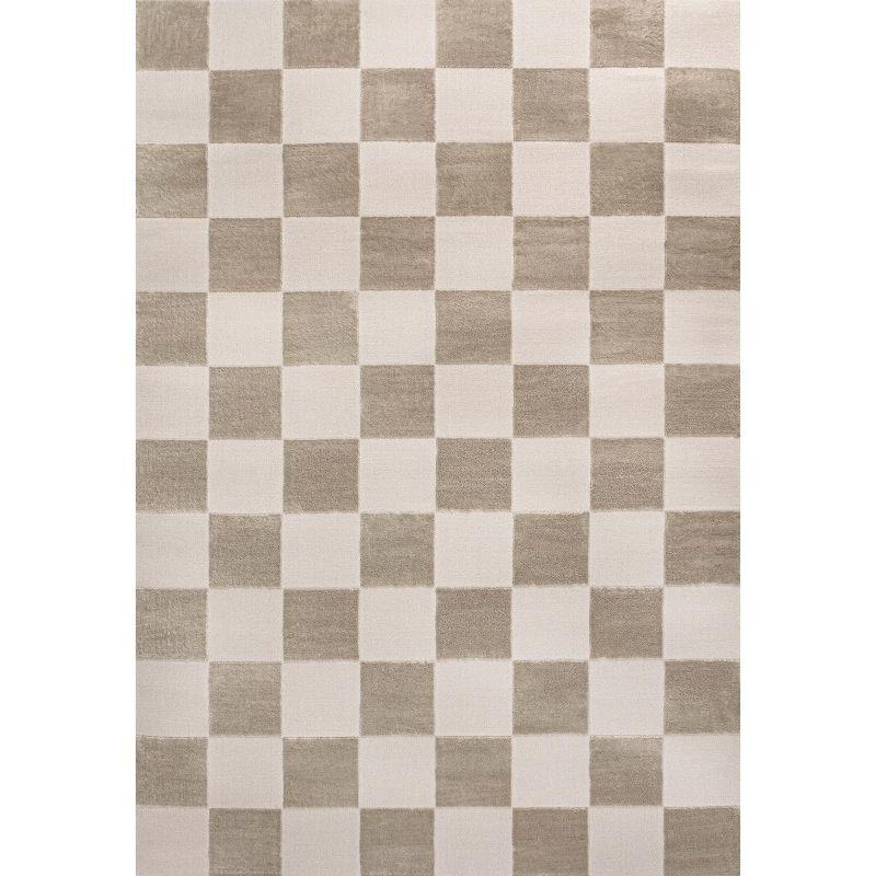 JONATHAN Y Thea Modern Geometric Checkerboard High-Low Area Rug