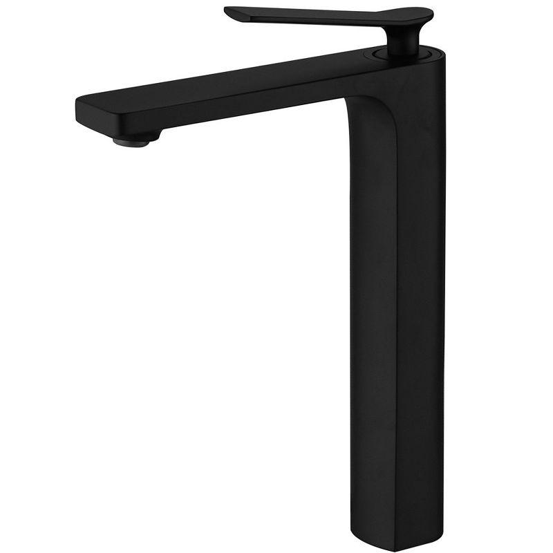 Matte Black Tall Single Handle Vessel Sink Faucet