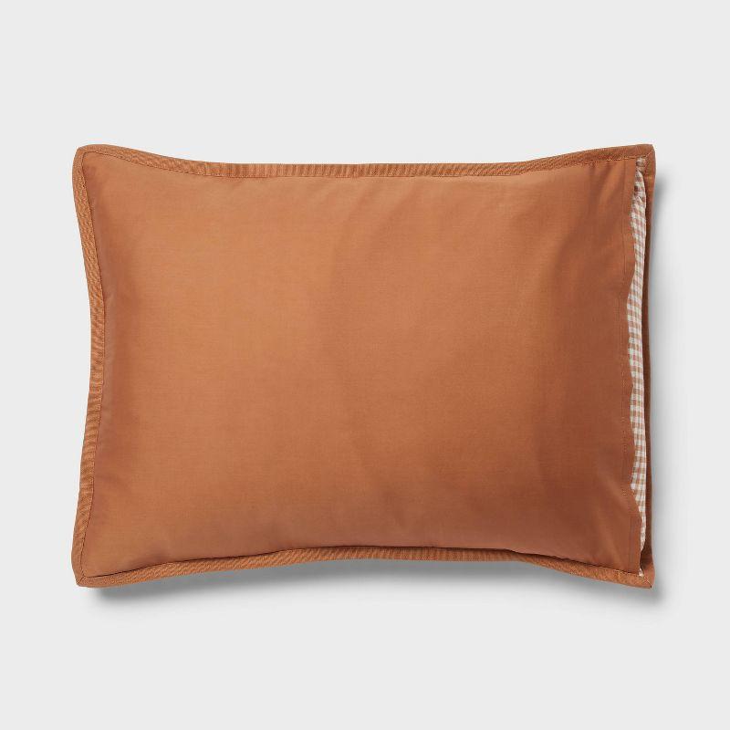Full/Queen Mini Gingham Duvet and Sham Set Camel - Threshold™: Machine Washable, Midweight Fabric