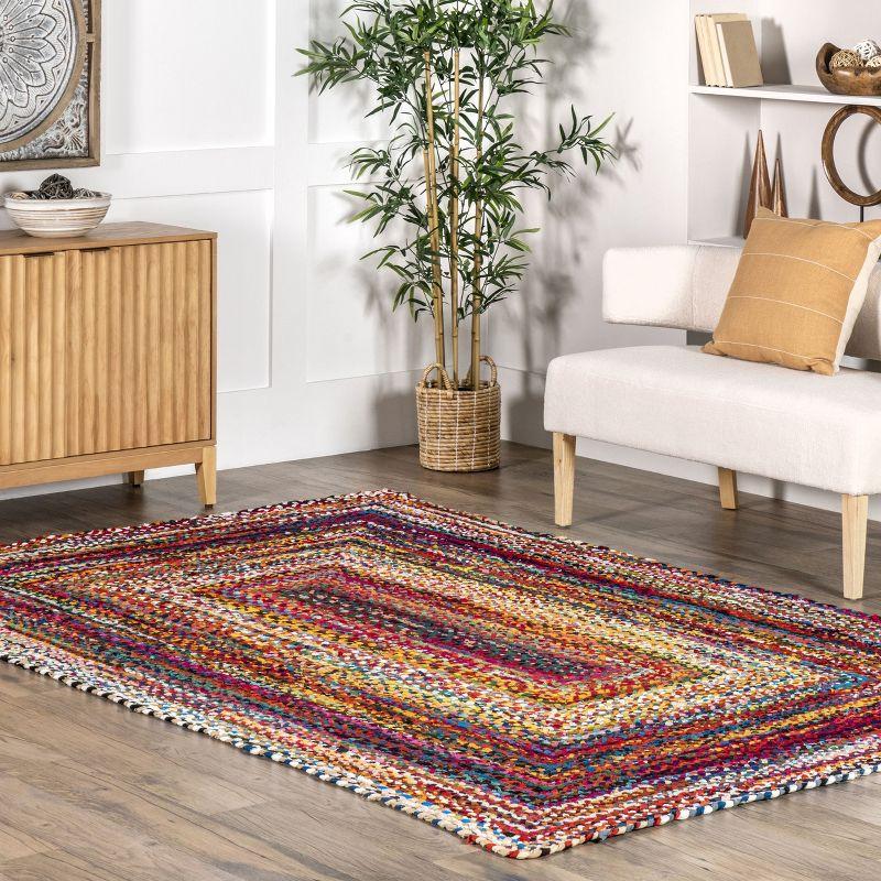 Nuloom Tammara Bohemian Hand Braided Indoor Area Rug, Square 6', Multi