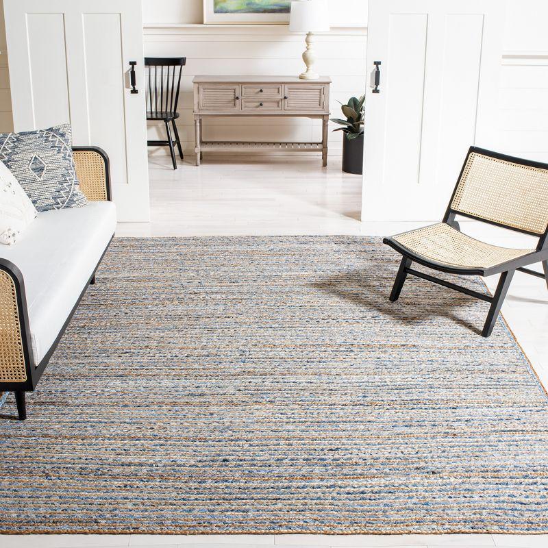 Cape Cod CAP250 Hand Woven Area Rug - Natural/Blue - 6'x9' - Safavieh.