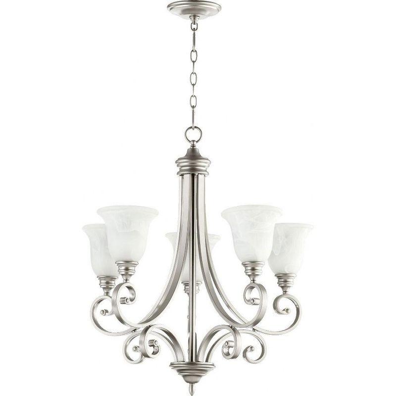 Quorum Lighting Bryant 5-Light Chandelier, Classic Nickel, 28W, 30H