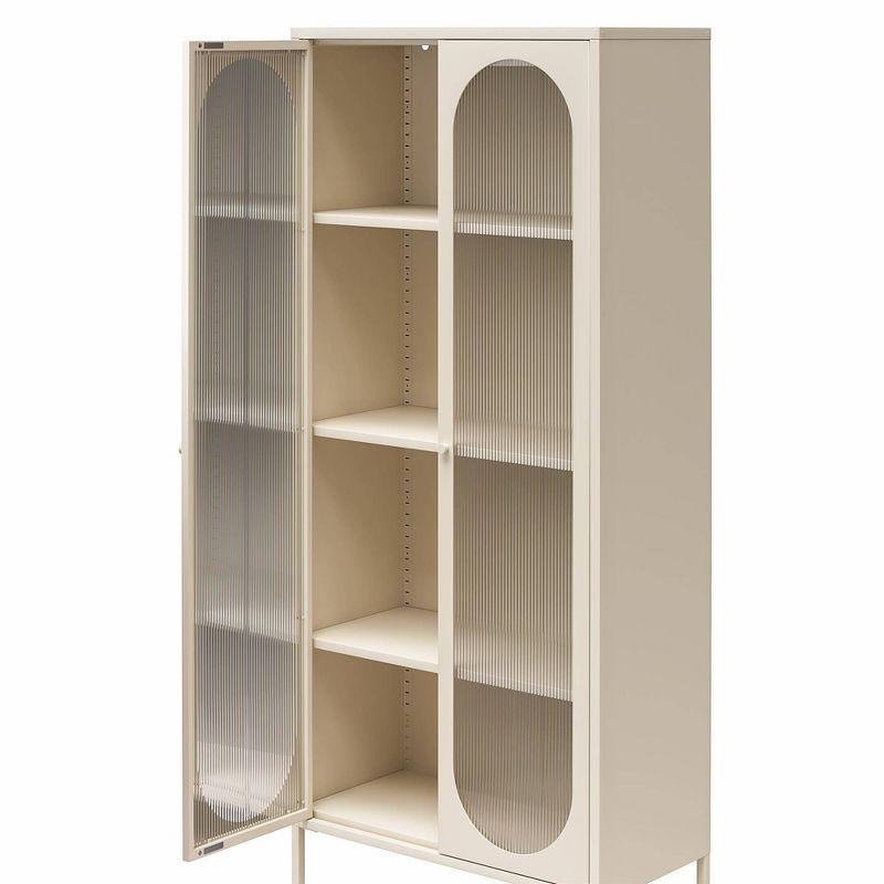 Luna 72.88'' Tall Accent Cabinet with Fluted Glass