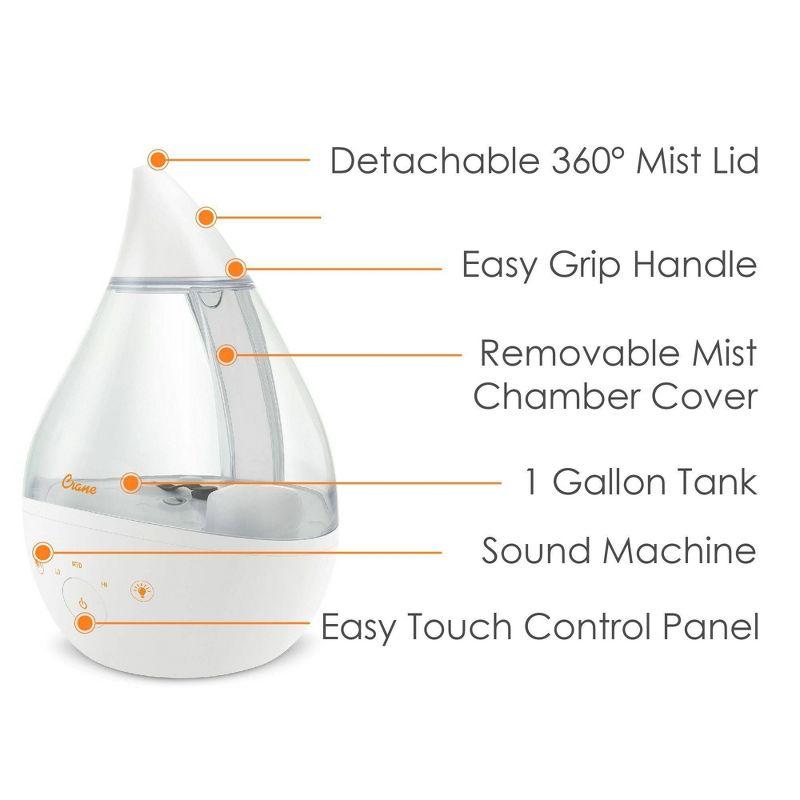Crane USA Drop 2.0 , 4-in-1 Cool-Mist Humidifier with Aroma Tray & Sound Machine