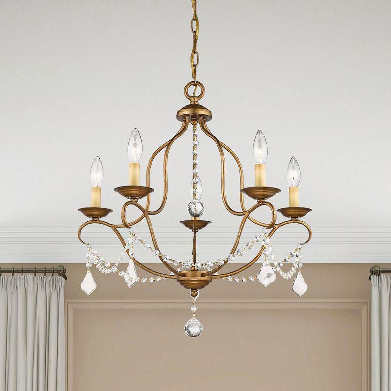 Livex Lighting Chesterfield 5 - Light Chandelier in  Antique Gold Leaf