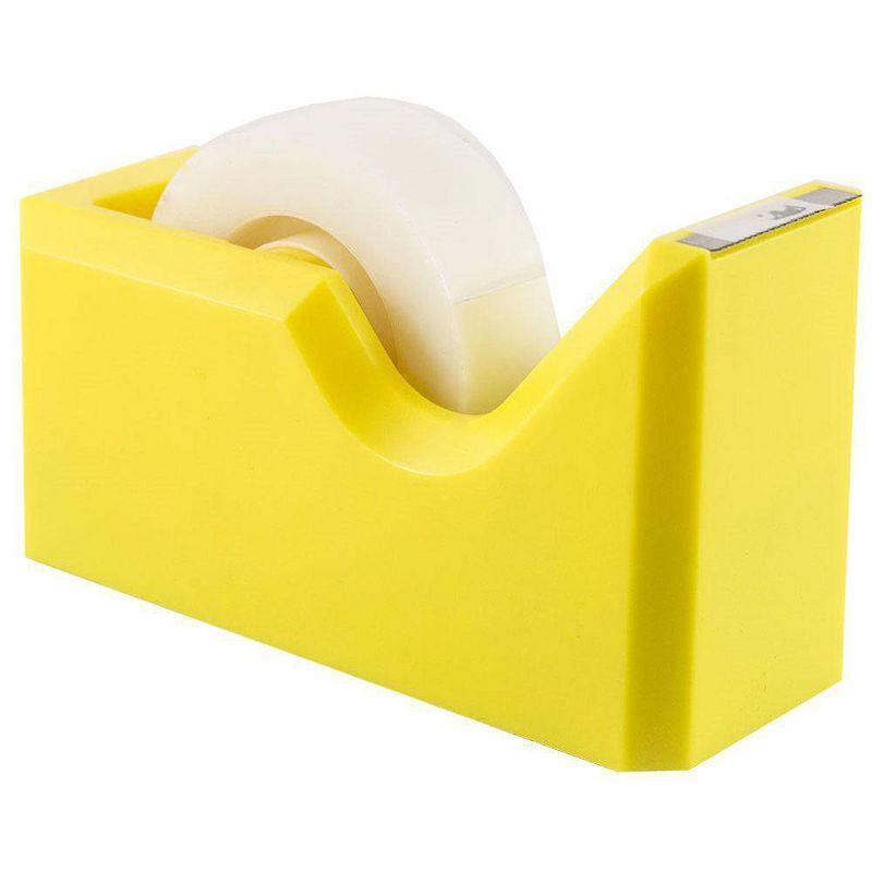 JAM Paper Colorful Desk Tape Dispensers - Yellow: Plastic Stationery for School & Office