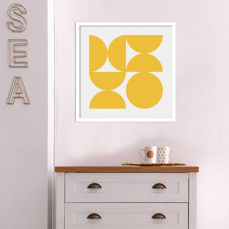 21" x 21" Bold Vintage Geometric Sunshine Yellow by The Creative Bunch Studio Wood Framed Wall Art Print - Amanti Art: Lithograph