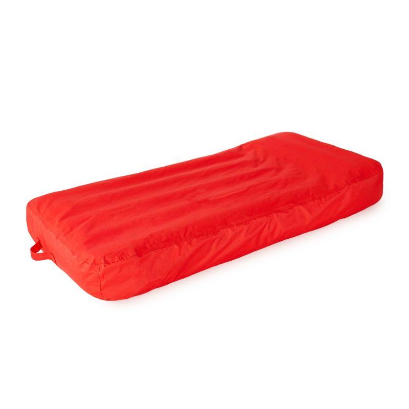 Red Fabric Covered Inflatable Pool Lounger with Adjustable Air Chambers