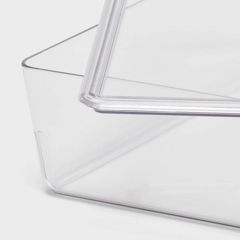 6L Stacking Clear Bin with Lid - Brightroom™: PET Material, Stackable Storage for Crafts & Cleaning Supplies