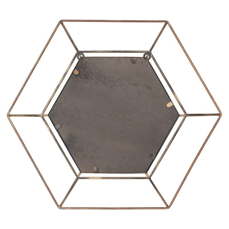 23.7" x 20.7" Metal Hexagon Decorative Wall Mirror  - Stonebriar Collection