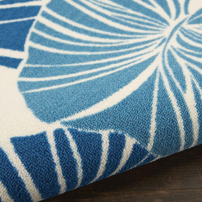 Floral Blue Outdoor Area Rug