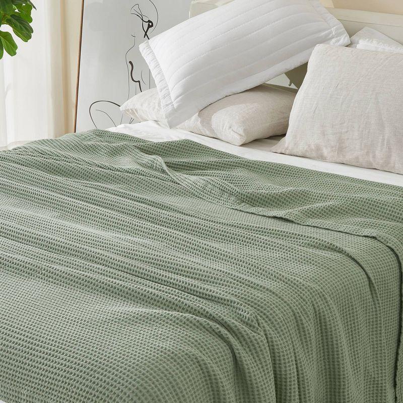Solid Cotton Waffle Weave Blanket