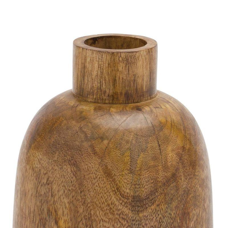 Melrose Natural Mango Wood Decorative Bottle Vases, Set of 2