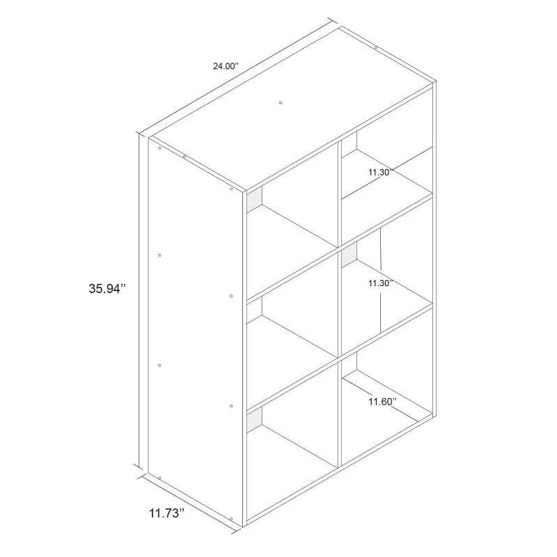 11" 6 Cube Organizer Shelf Espresso - Room Essentials™: Bookshelf Storage Cubes, 3 Shelves, Brown Cubbies