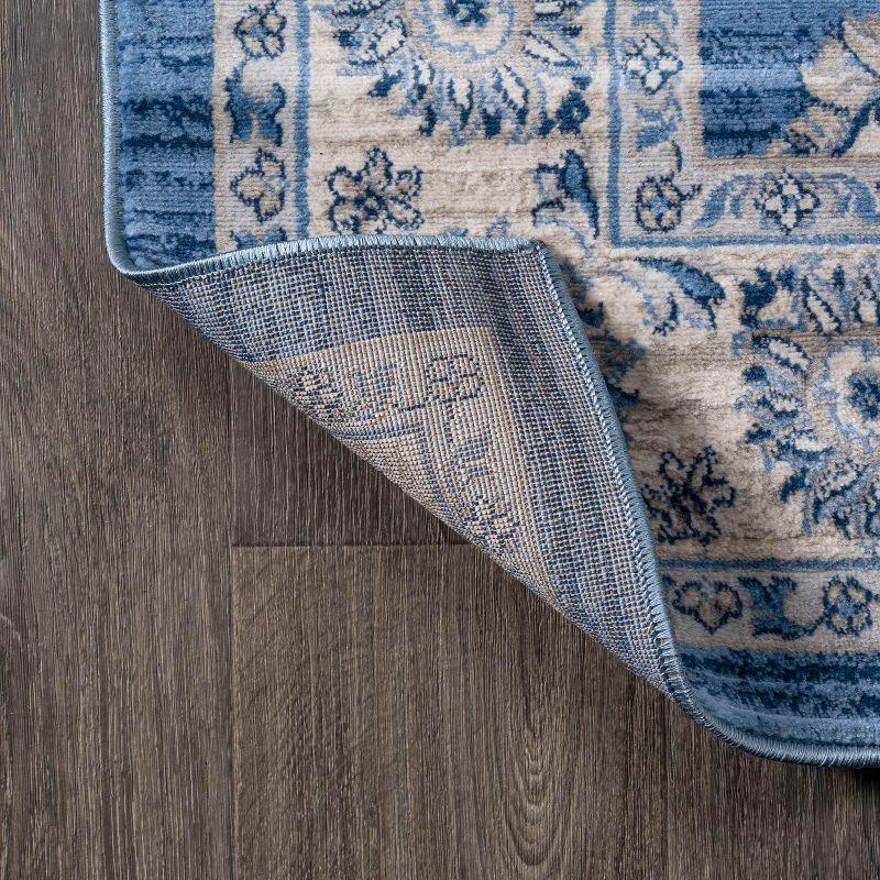 5' x 5' Modern Persian Vintage Moroccan Traditional Area Rug, Blue/Ivory - JONATHAN Y