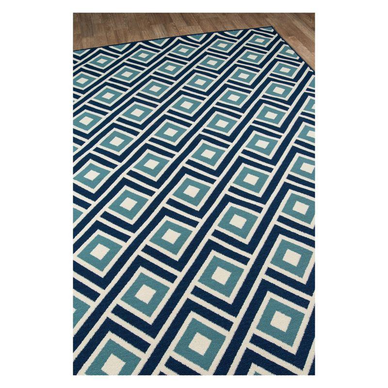 Coastal Charm Blue Synthetic 20"x43" Easy-Care Outdoor Rug