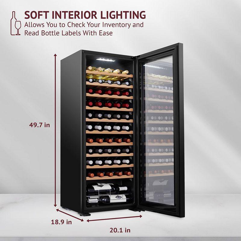 Schmecke 55 Bottle Black Freestanding Wine Refrigerator with LED Lighting