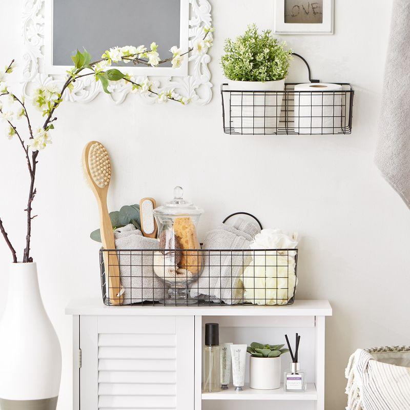 Asst Rustic Bronze Wire Wall Basket Set/2