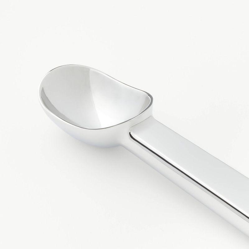 Ice Cream Scoop Silver - Figmint™: Zinc Alloy, Dishwasher-Safe, 7.6" Length, 5.05" Handle, Figmint Kitchen Tool