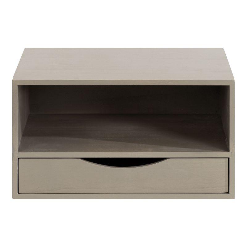 Kate and Laurel Hutton Rectangle Wood Floating Side Table, 12.5x10x7, Gray
