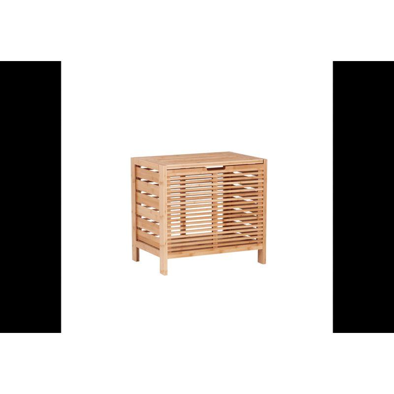 Bracken Natural Bamboo Upright Hamper with Safety Lid