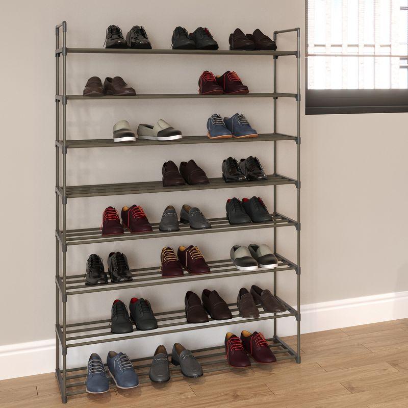 Hastings Home 8-Tier Shoe Storage Rack - Room for 48 Pairs of Shoes, 60.6" x 11.8" x 40.9"