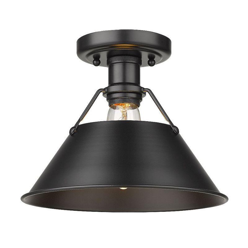 Golden Lighting Orwell 1-Light Flush Mount in Brushed Champagne Bronze with Clear Glass