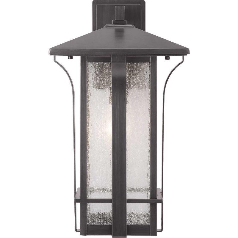 Progress Lighting Cullman 1-Light Outdoor Small Wall Lantern, Antique Bronze, Seeded Glass Shade