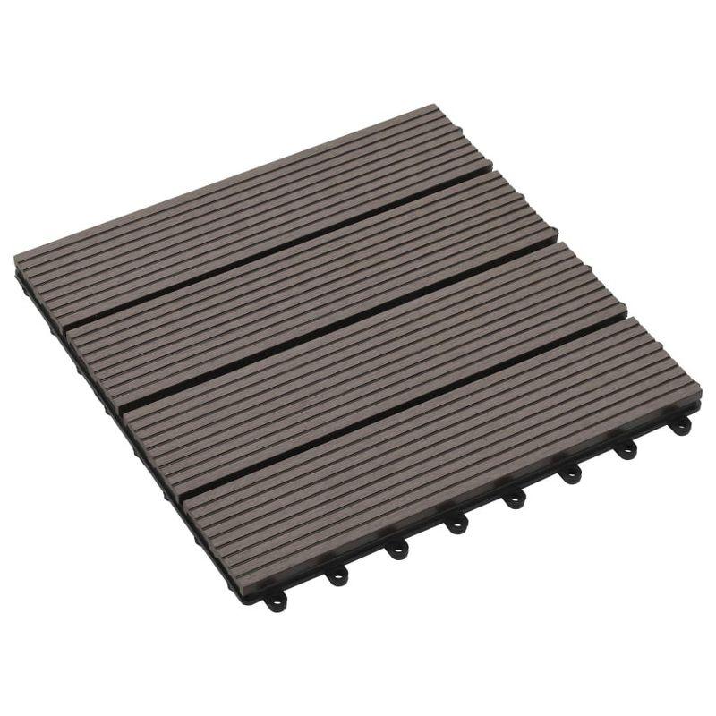 VidaXL 11 Pieces Decking Tiles WPC 11.8" x 11.8" 1 Sqm
