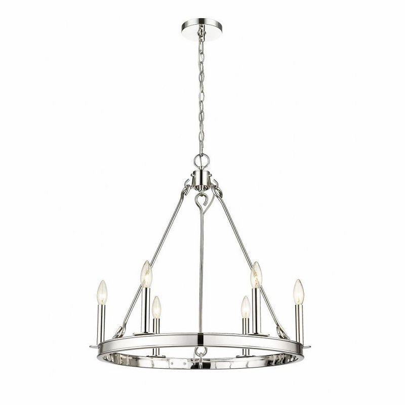Z-Lite Barclay 6 - Light Dimmable Wagon Wheel Chandelier