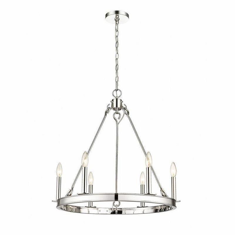 Barclay 6 - Light Dimmable Wagon Wheel Chandelier