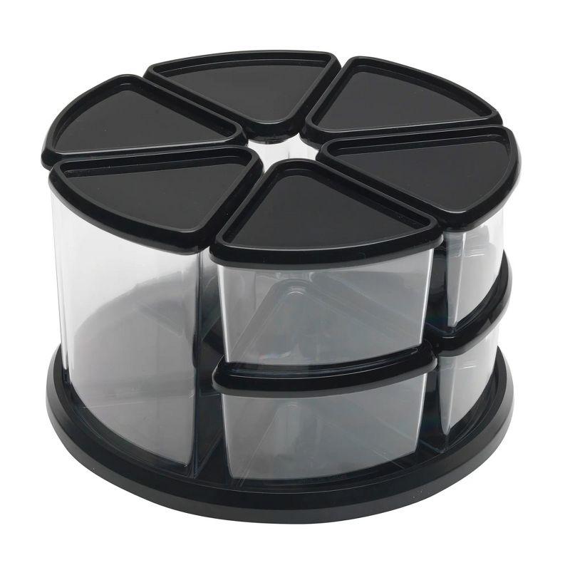 Deflecto® Carousel Rotating Organizer, 9-Bin, Black