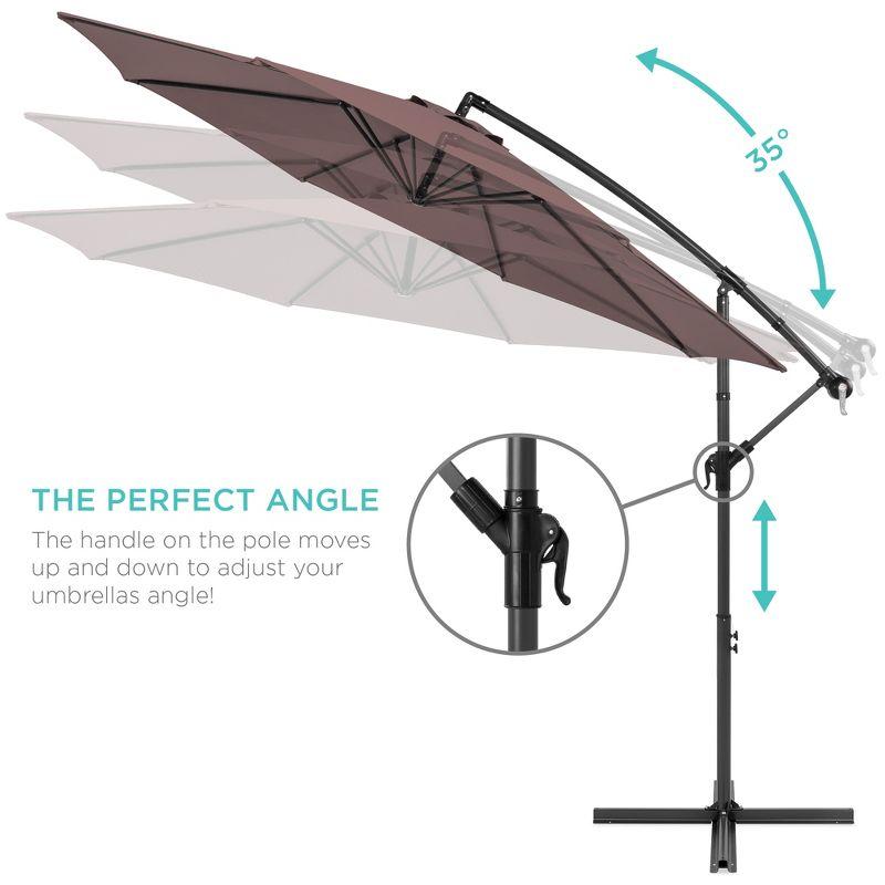 Best Choice Products 10ft Offset Hanging Outdoor Market Patio Umbrella w/ Easy Tilt Adjustment