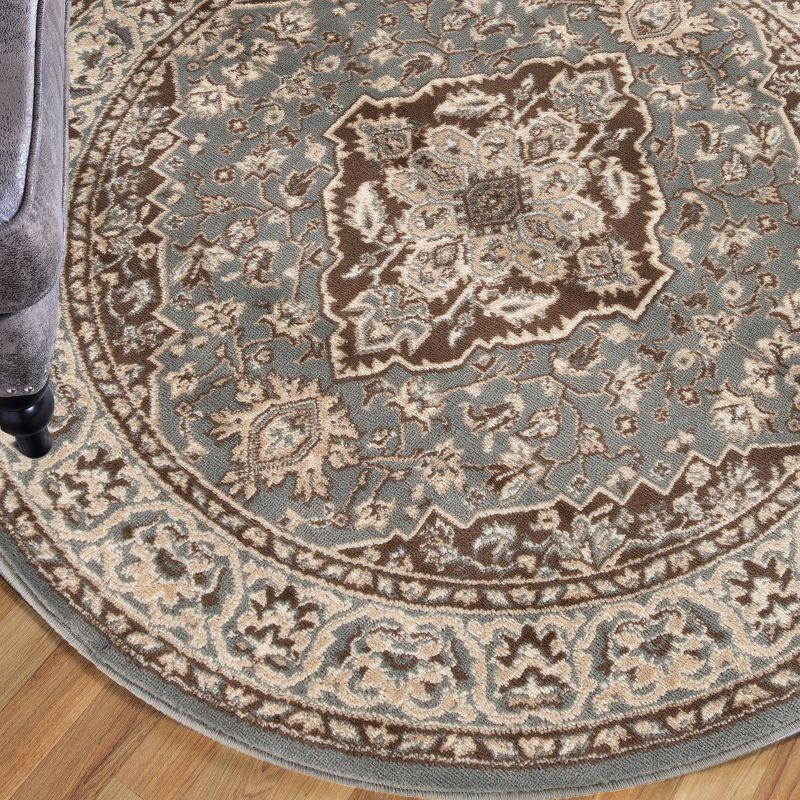 Traditional Vintage Medallion Floral Scroll Indoor Area Rug by Blue Nile Mills