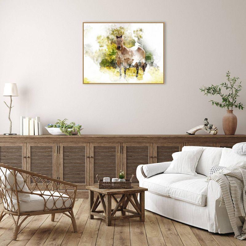 42" x 32" Stallion II by Chamira Young Framed Canvas Wall Art Print - Amanti Art: Modern Lithograph, Polystyrene Frame