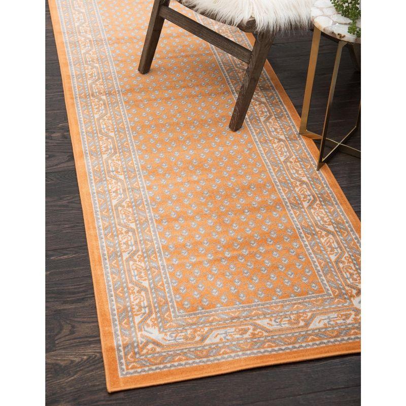 Unique Loom Williamsburg Collection Area Rug - Allover (2' 9" x 9' 10" Runner Orange/Gray)