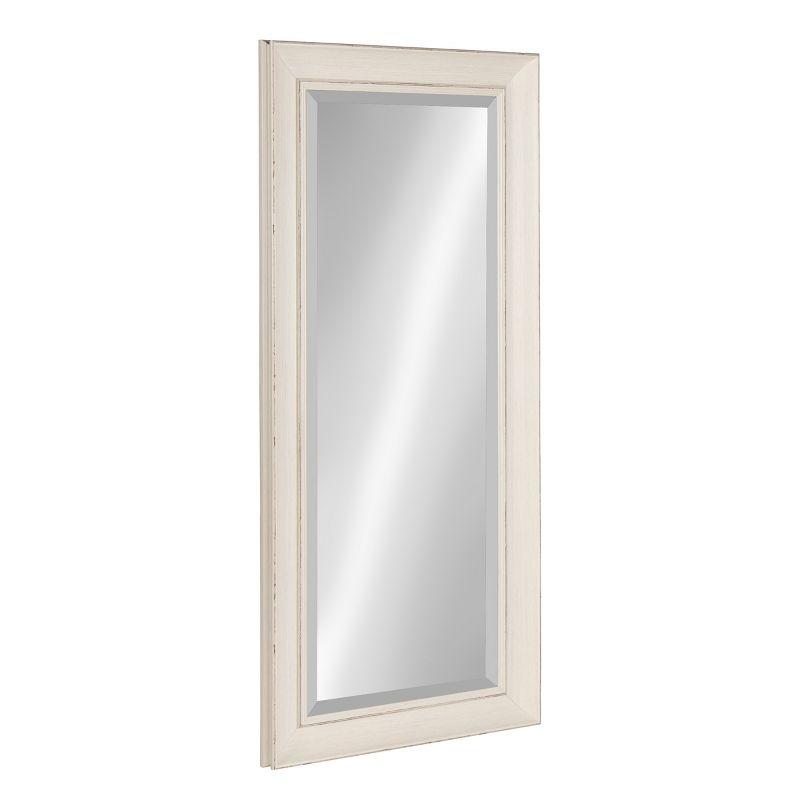 16" x 36" Macon Framed Wall Panel Mirror White - Kate and Laurel: Modern Style, Beveled Glass, No Assembly Required