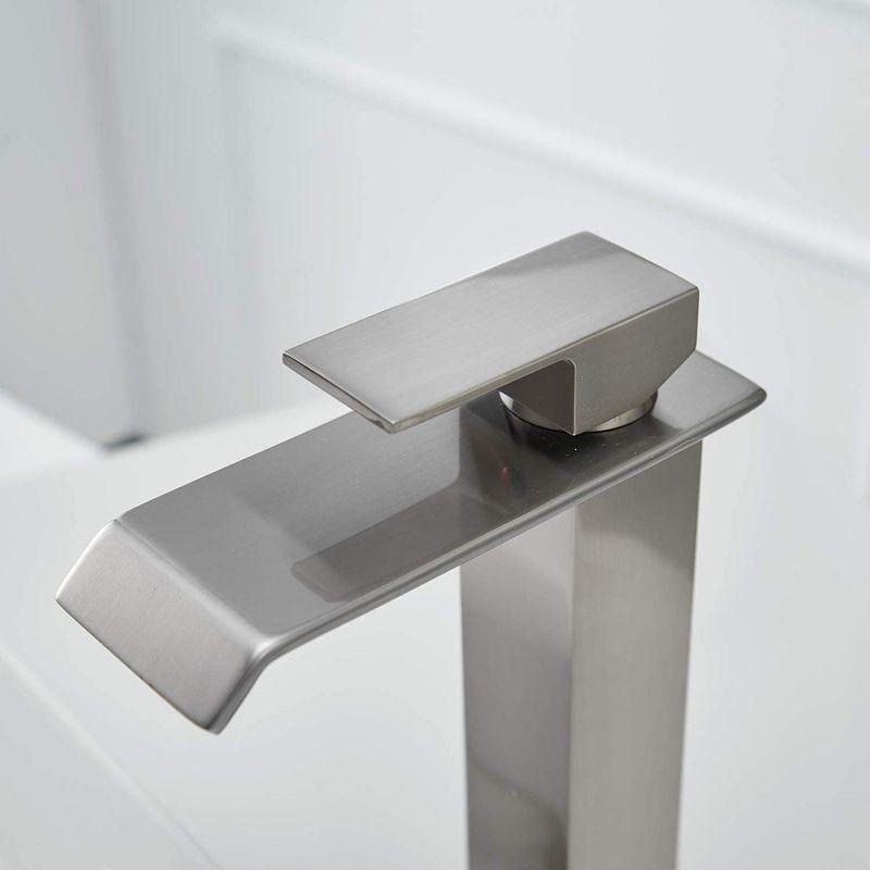 BWE Waterfall Single Hole Single Handle Bathroom Vessel Sink Faucet With Pop-up Drain Assembly