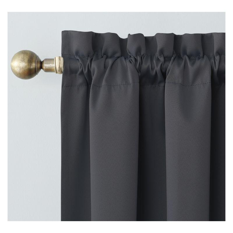 Coal Blackout Rod Pocket Polyester Curtain Panel