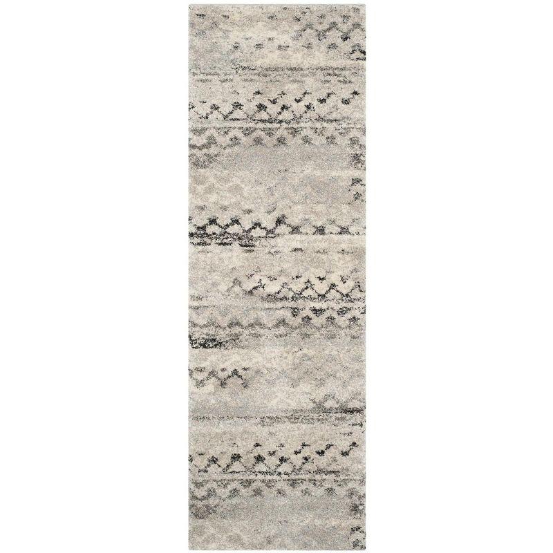 Abstract Shag Luxe Gray Synthetic 27" Area Rug