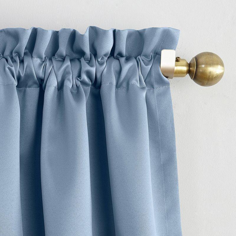 54"x95" Sun Zero Room Darkening Seymour Rod Pocket Curtain Panel Vintage Blue: Energy Efficient, Noise Reduction