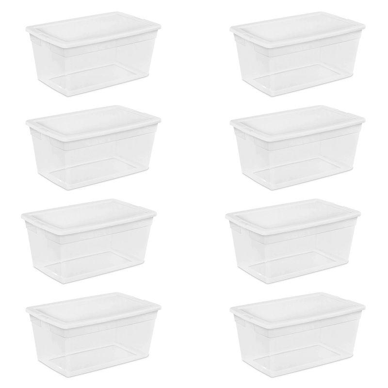 Sterilite Sterilite Storage Box, Stackable Bin with Lid, Plastic Container to Organize Shoes and Crafts on Closet Shelves