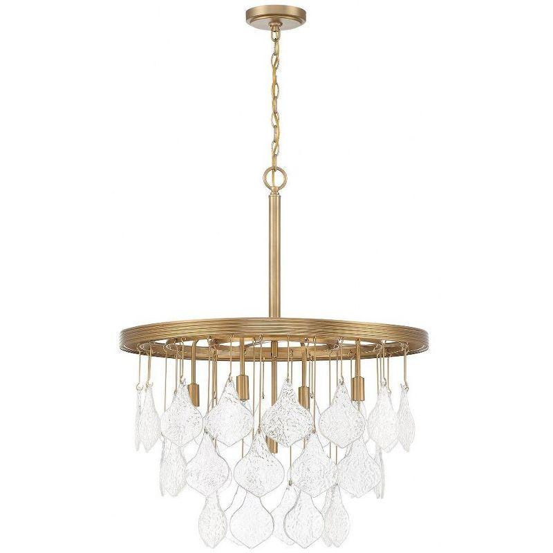 Vesi Satin Brass and Clear Glass 5-Light Pendant