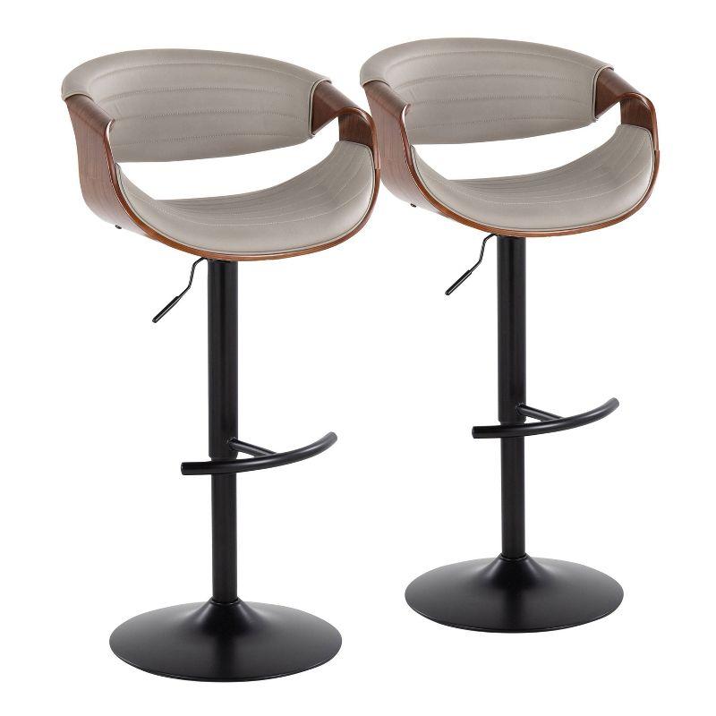 Swivel Upholstered Adjustable Height Counter Stool with Metal Frame
