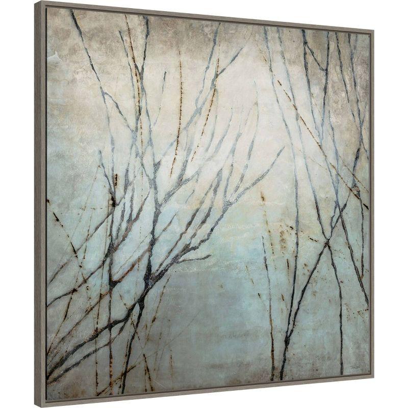 30" x 30" Winter Tree Song by Kari Taylor Framed Canvas Wall Art Print - Amanti Art: Modern Lithograph, Polystyrene Frame