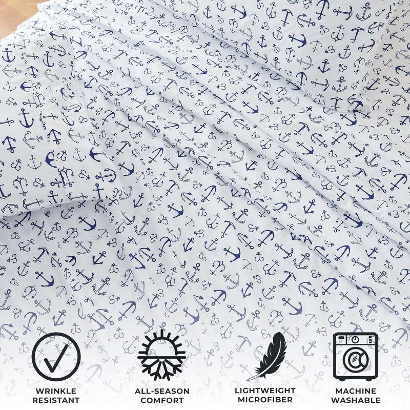 Great Bay Home Coastal Microfiber Wrinkle Resistant Sheet Set