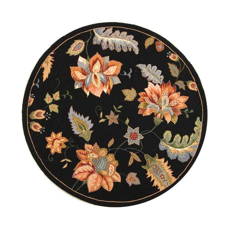Chelsea HK306 Handmade Area Rug - 8' Round - Black - Safavieh