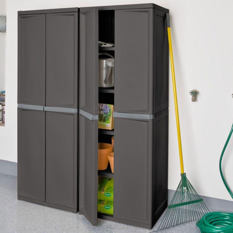 Sterilite Adjustable 4-Shelf Storage Cabinet With Doors