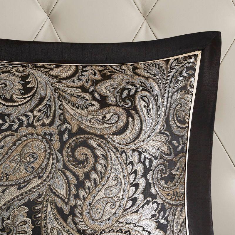 Full Black Cotton Jacquard Reversible Bed in a Bag Set